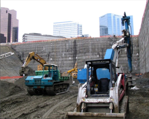 Ongoing onstruction activities at 90ft below grade