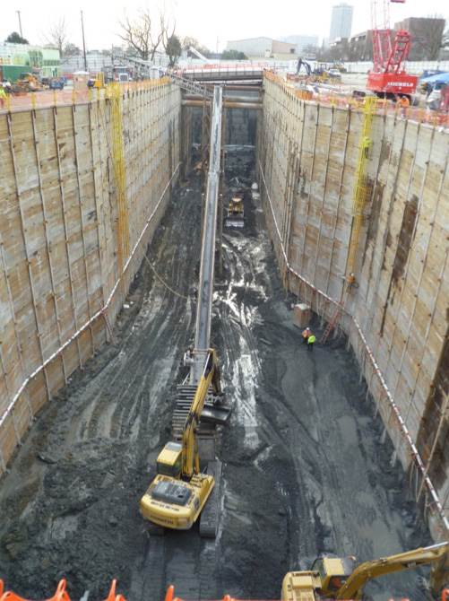 Work surface at 85ft below grade at job site